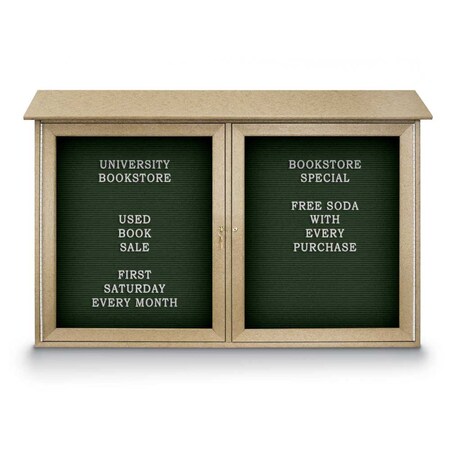 United Visual Products Indoor Enclosed Combo Board, 48"x36", Satin Frame/Grey & Dark Spruce UVCB4836-GREY-DRKSPR
